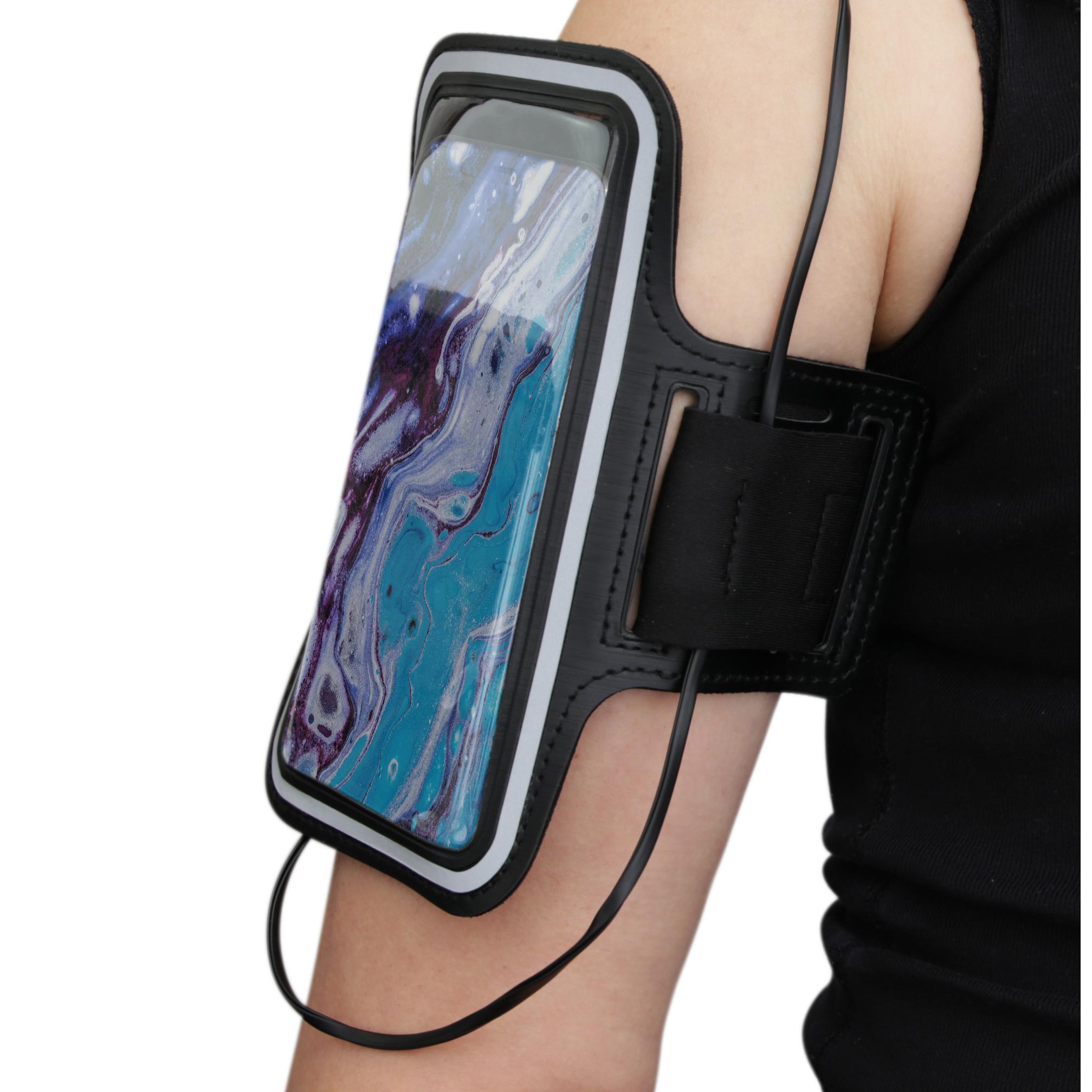 Mobilholder med refleks til træning, Sort