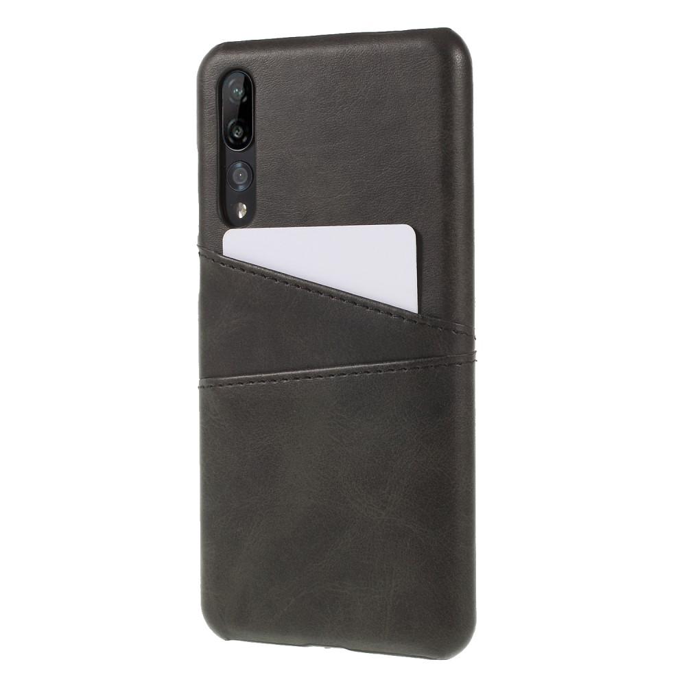 Huawei P20 Pro Smart cover med 2 kortholdere, Sort