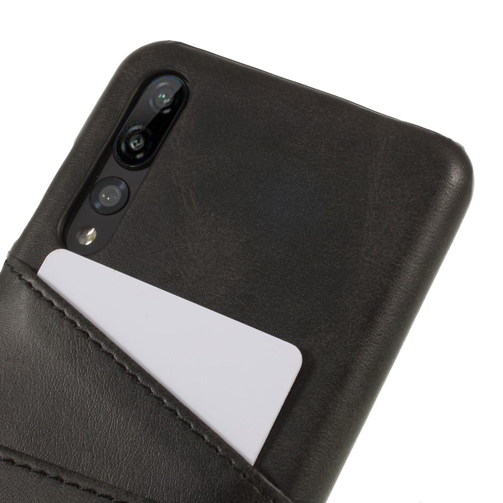 Huawei P20 Pro Smart cover med 2 kortholdere, Sort