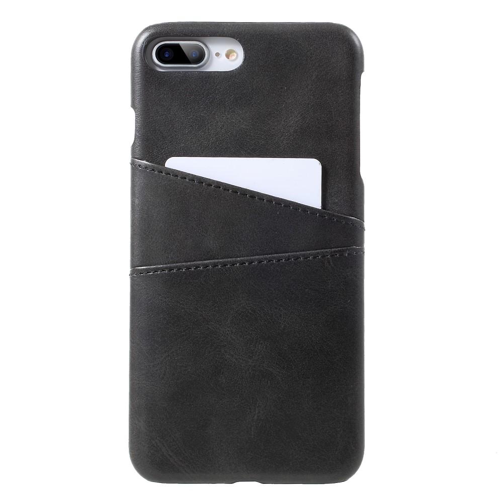 iPhone 7 Plus/iPhone 8 Plus Smart cover med 2 kortholdere, Sort