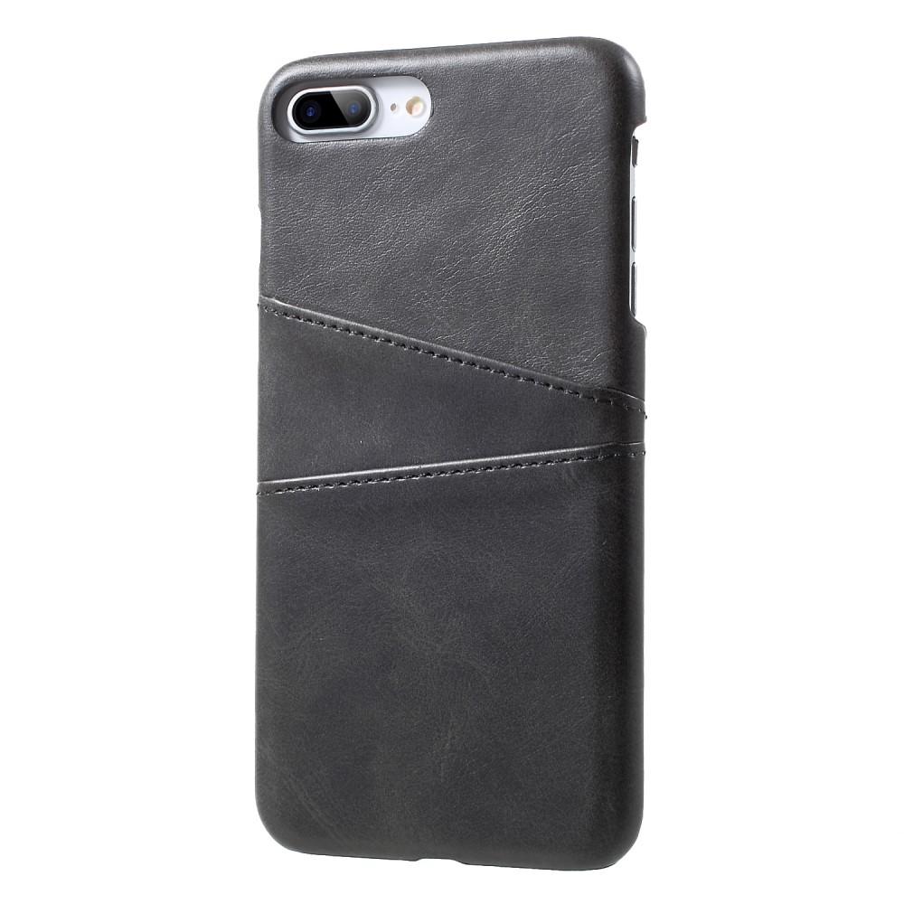 iPhone 7 Plus/iPhone 8 Plus Smart cover med 2 kortholdere, Sort