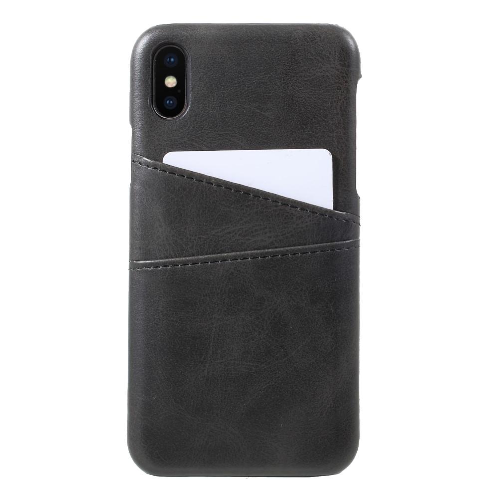 iPhone X/XS Smart cover med 2 kortholdere, Sort
