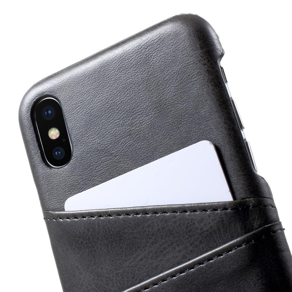 iPhone X/XS Smart cover med 2 kortholdere, Sort