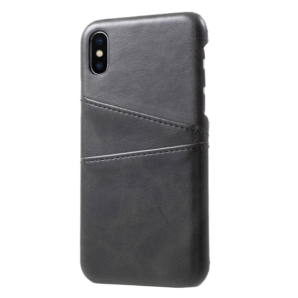 iPhone X/XS Smart cover med 2 kortholdere, Sort