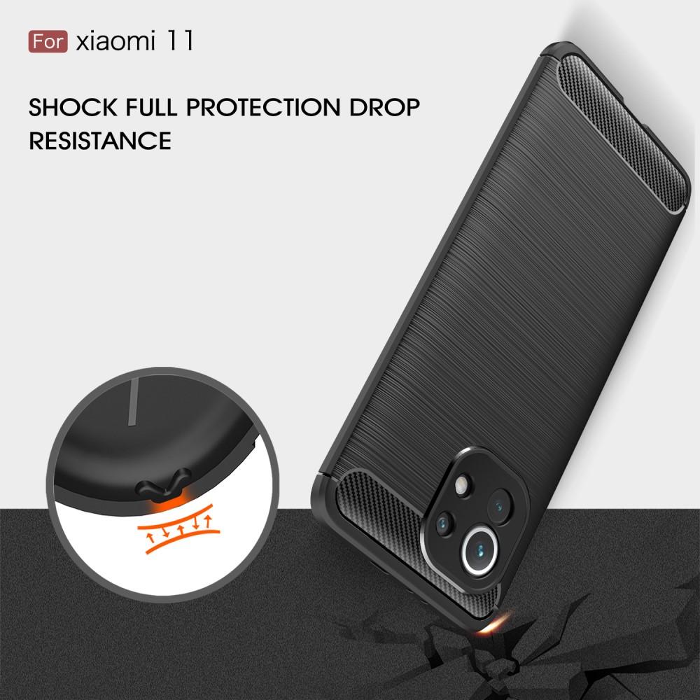 Xiaomi Mi 11 TPU-cover Brushed, Sort