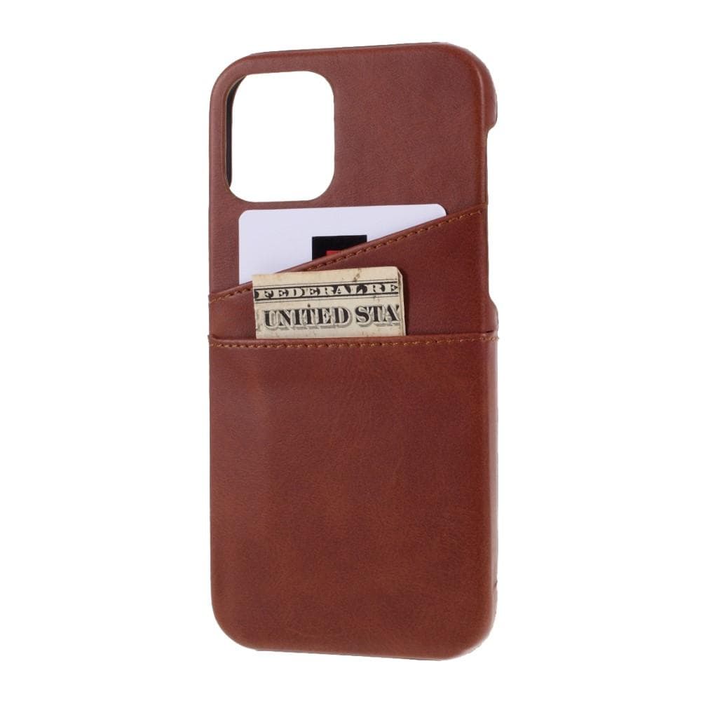 iPhone 12/iPhone 12 Pro Smart cover med 2 kortholdere, Brun