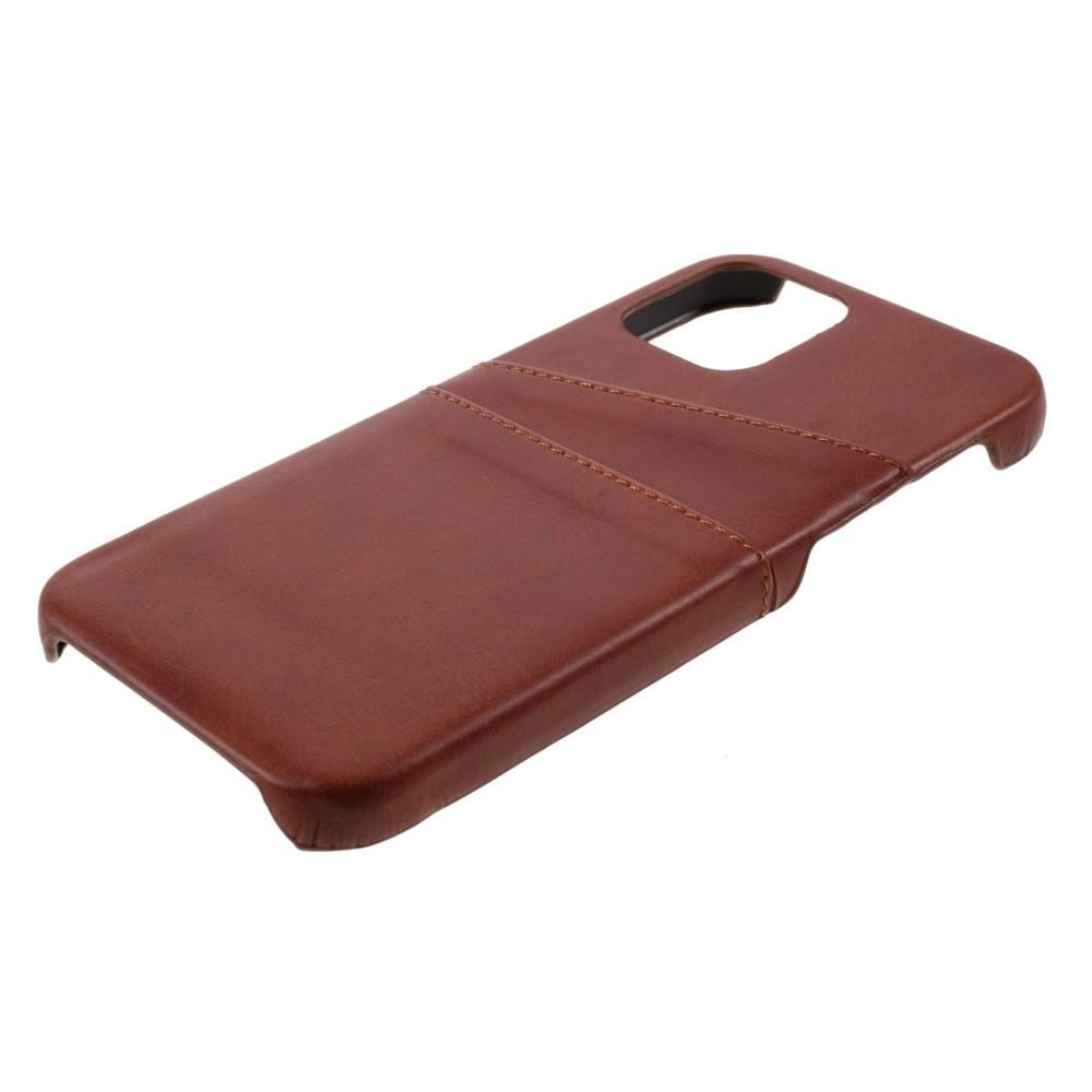 iPhone 12/iPhone 12 Pro Smart cover med 2 kortholdere, Brun